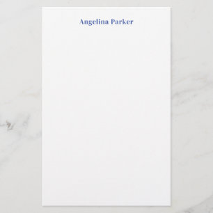 Papeterie Moderne minimaliste Plaque Bleu Simple Blanc