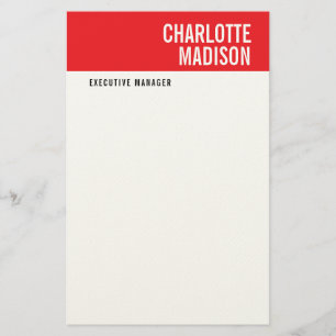 Papeterie Moderne Minimaliste Uni Rouge Noir Blanc Tendance 