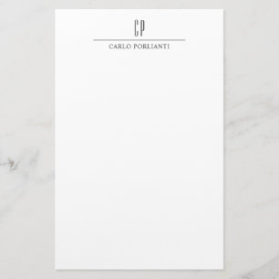 Papeterie Moderne Monogramme Professionnel Plain Nom simple