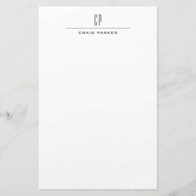 Papeterie Moderne Monogramme Professionnel Plain Simple (Devant)