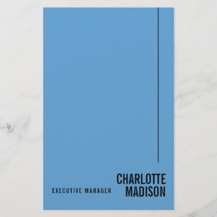 Papeterie Moderne Simple Ciel Bleu Minimaliste Propre Nom