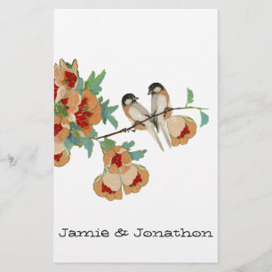 Papeterie Monnaie Inséparable vintage de fleurs de cerisier