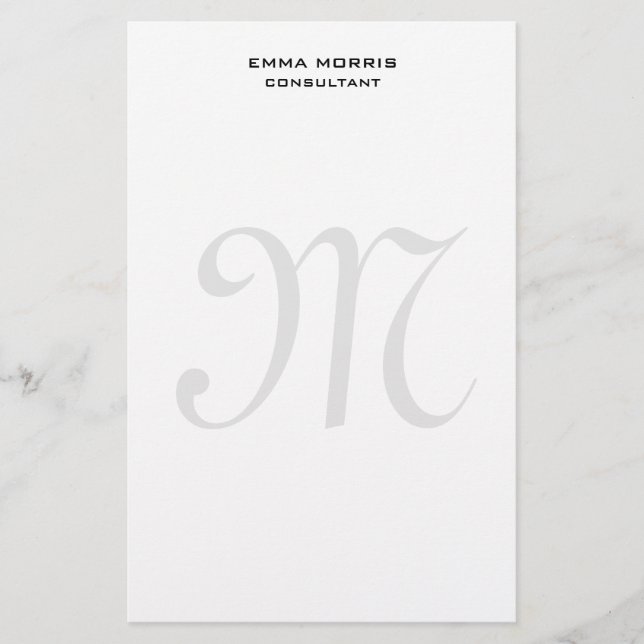 Papeterie Monogram Modern Simple Minimalist Plain (Devant)