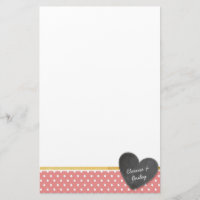 MONOGRAM poka point chalkboard coeur corail