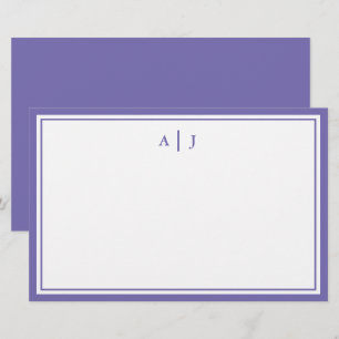 Papeterie Monogramme à deux bordures minimaliste