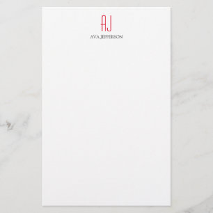 Papeterie Monogramme blanc simple