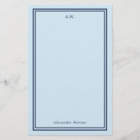 Monogramme bleu marine et bleu clair