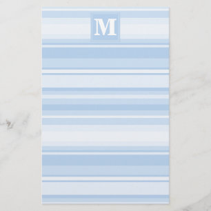 Papeterie Monogramme Bleu rayures