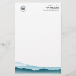 Papeterie Monogramme classique Blue Mountain View Business P
