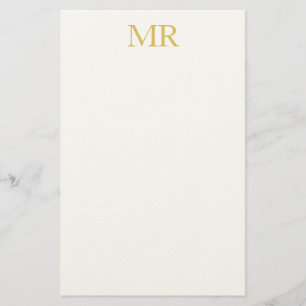 Papeterie Monogramme Classique Professionnel Minimaliste Sim