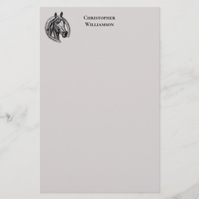 Papeterie Monogramme de cheval vintage (Devant)