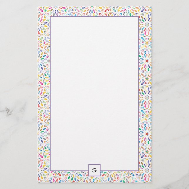 Papeterie Monogramme du motif | de kaléidoscope (Devant)