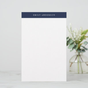 Papeterie Monogramme élégant bleu marine minimaliste
