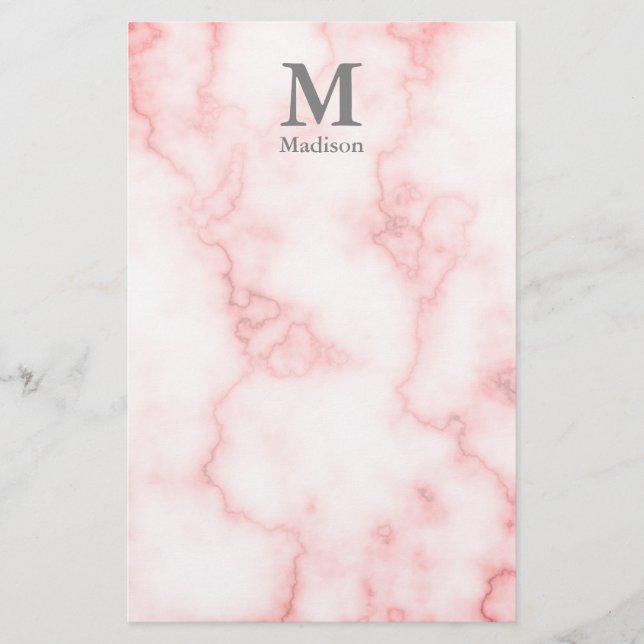 Papeterie Monogramme et nom faits sur commande sur le marbre (Devant)