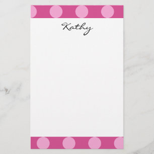 Papeterie Monogramme Magenta Pink Chic Polka Motif