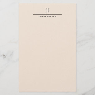Papeterie Monogramme Moderne Professionnel Couleur Pastel Si