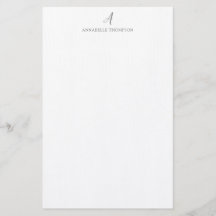 Monogramme moderne Smokey Grey Stationpersonnel