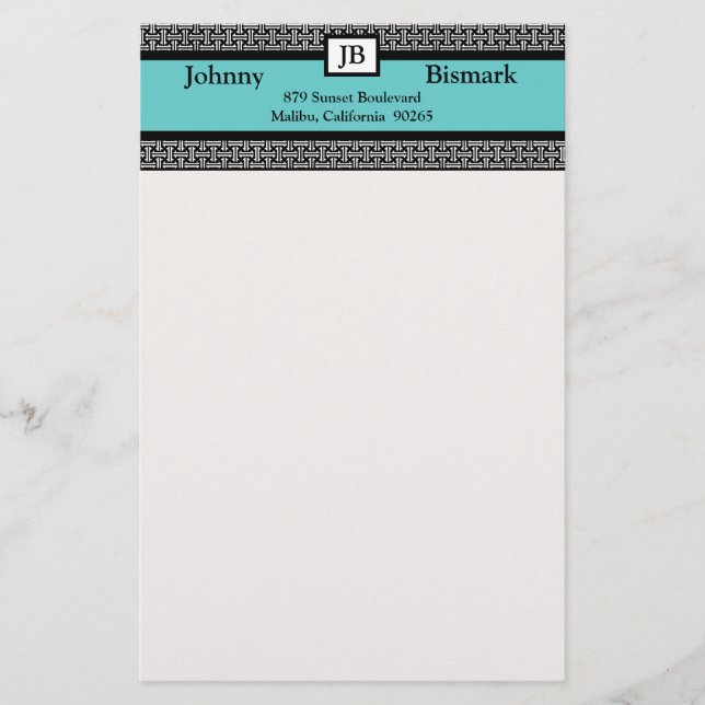 Papeterie Monogramme personnalisable fixe (Devant)