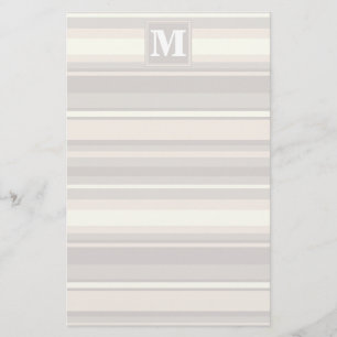 Papeterie Monogramme rayures beiges