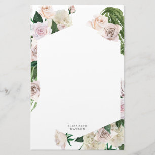 Papeterie Monogramme rose floral