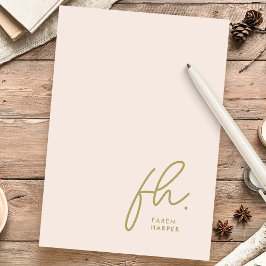 Papeterie Monogramme | Simple moderne Blush Pink personnalis