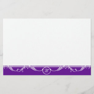 Papeterie Monogramme simple orange violet