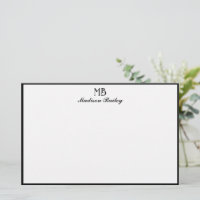 Monogramme Typographie décorative Bordure noire