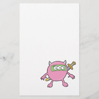 Papeterie monstre rose ninja