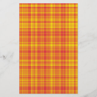 Papeterie Motif à carreaux écossais orange jaune 