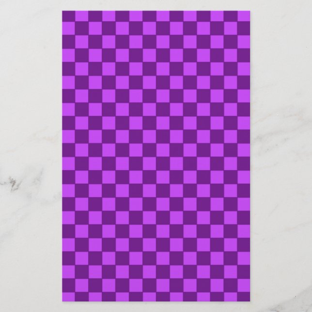 Papeterie Motif à carreaux violet et magenta (Devant)