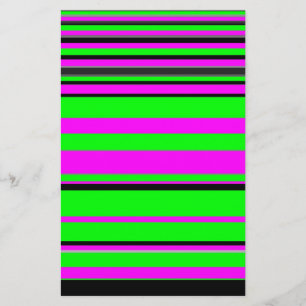 Papeterie Motif à rayures couleur noir rose chaud