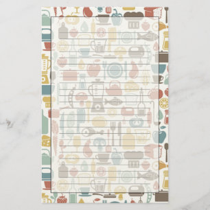 Papeterie Motif avec des icônes de cuisine