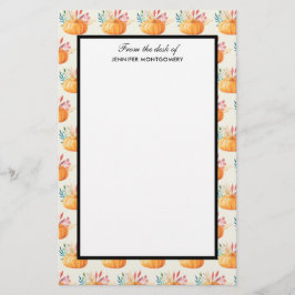 Papeterie Motif Citrouille d'aquarelle orange