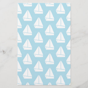 Papeterie Motif de bateau à voile bleu clair