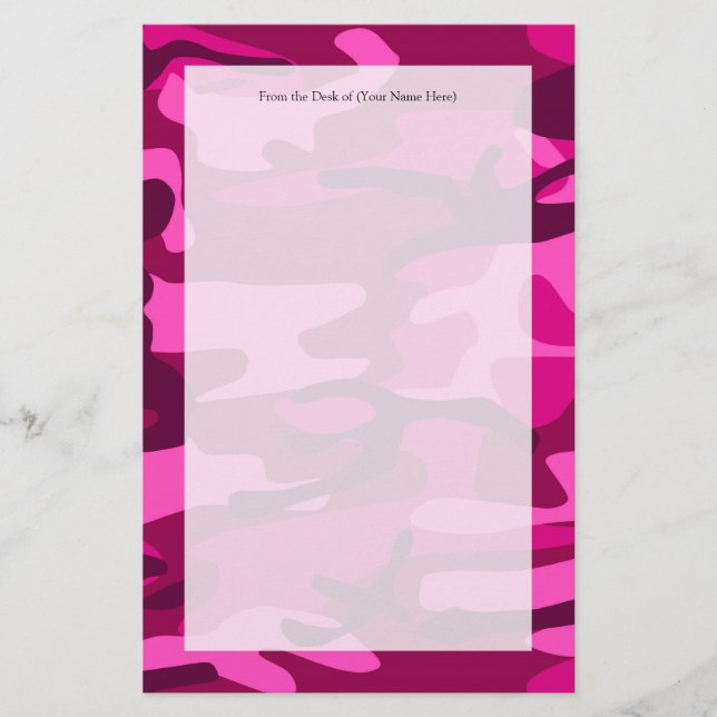 Papeterie Motif de Camouflage Camo Fuchsia rose chaud (Devant)