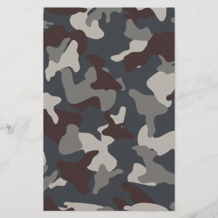 Papeterie Motif de camouflage gris bleu de l'armée