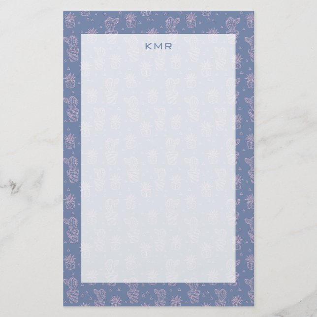 Papeterie Motif de caricatures rose et violet (Devant)