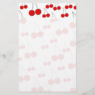 Papeterie Motif de cerises.
