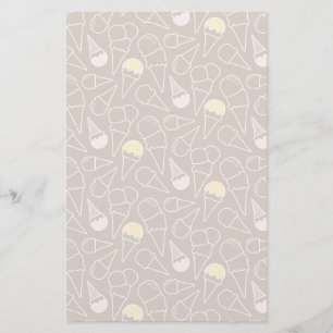 Papeterie Motif de cornet de crème glacée sur le brun