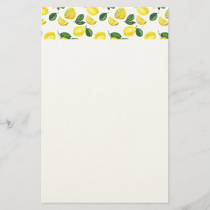 Papeterie Motif de fruits aux citrons jaunes