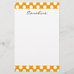 Papeterie Motif de point à la mode blanc orange de polka