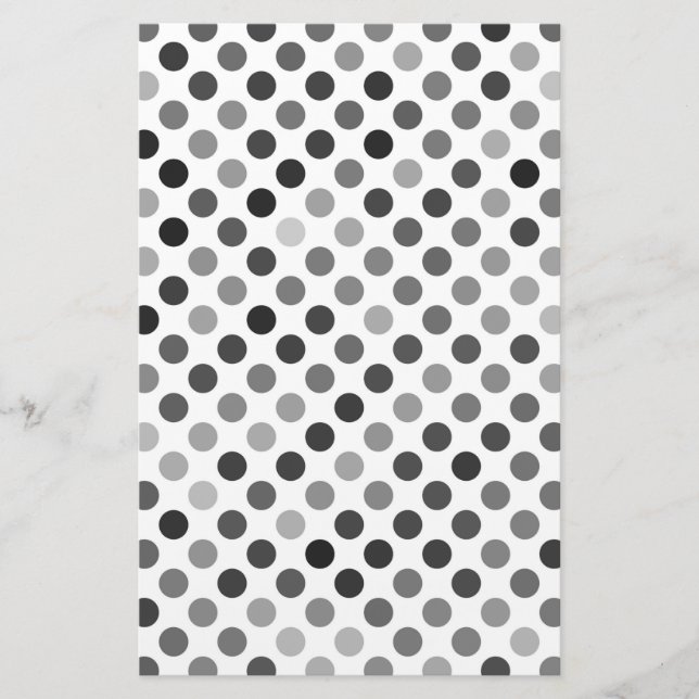 Papeterie Motif de points Polka monochrome (points noirs et  (Devant)