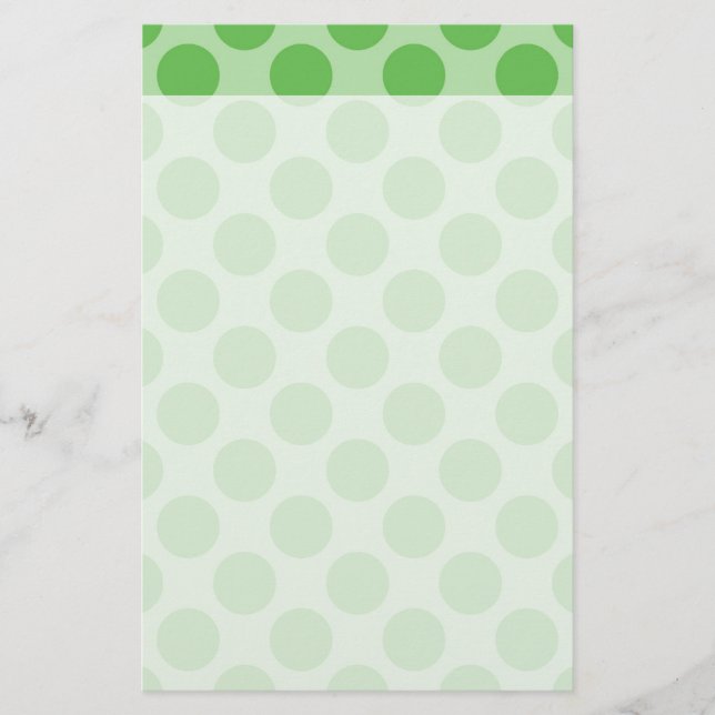 Papeterie Motif de pois vert mignon d'amusement Girly sur le (Devant)