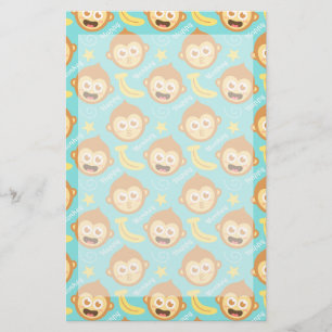 Papeterie Motif de singe mignon, heureux et effronté avec de