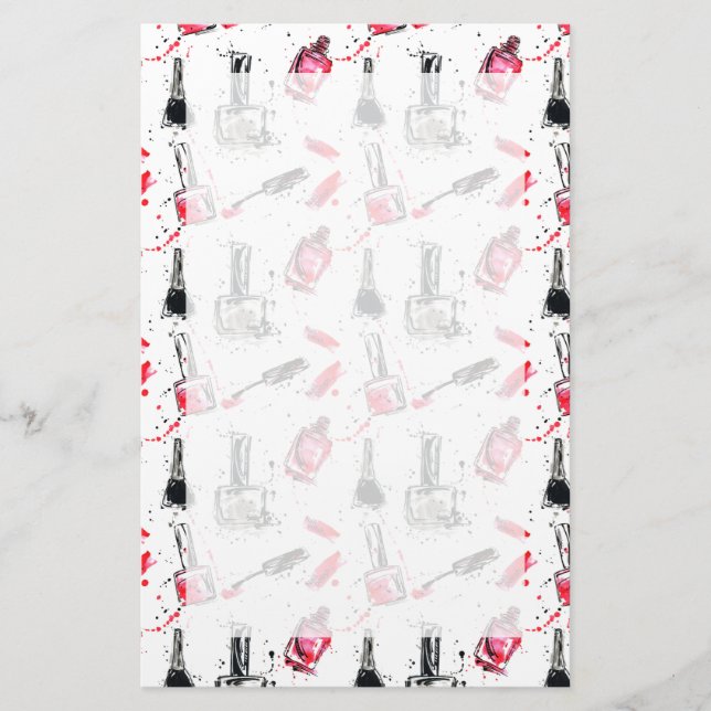 Papeterie Motif de vernis à ongles d'aquarelle (Devant)