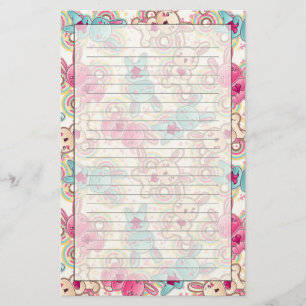 Papeterie Motif d'enfant de Kawaii avec des griffonnages