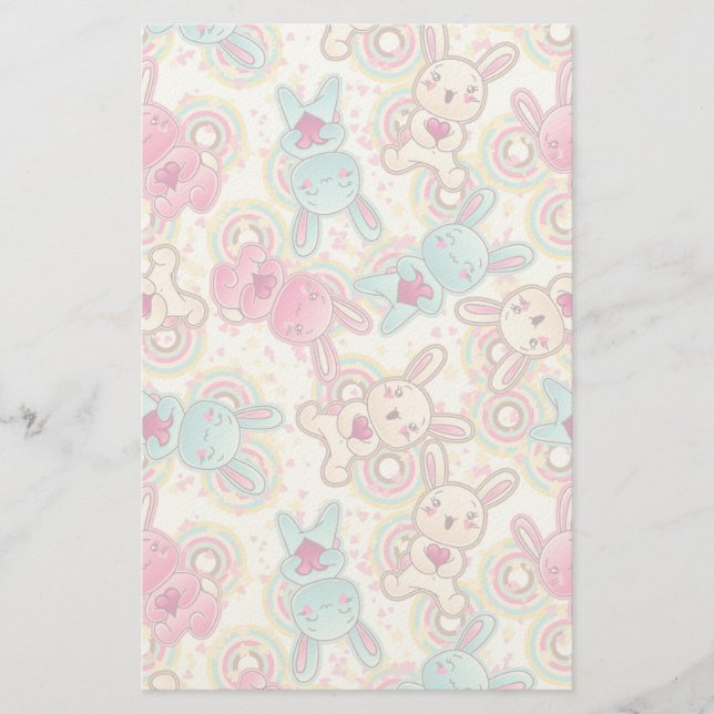 Papeterie Motif d'enfant de Kawaii avec des griffonnages (Devant)