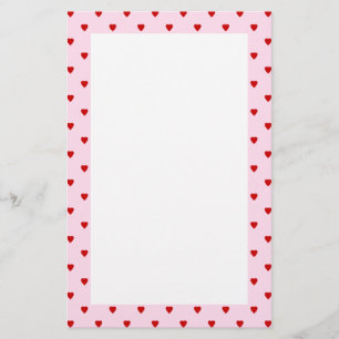 Papeterie Motif doux des coeurs rouges sur le rose