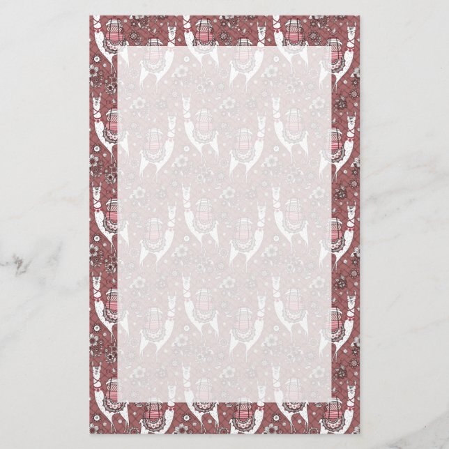 Papeterie Motif drôle de lamas (Devant)