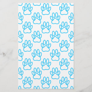 Papeterie Motif Empreinte de patte de Blue Neon Dog